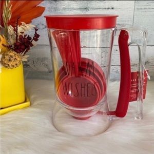 Rae Dunn WARM WISHES Batter Dispenser & Measurement Cups Set HTF